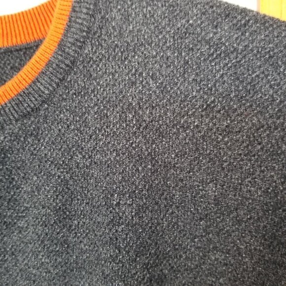 AFAIK Cotton Sweater Crew Neck Long Sleeves Dark Gray Orange Thermal Size XXL - Picture 5 of 8